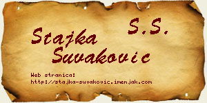 Stajka Šuvaković vizit kartica